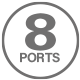 8 Ports